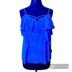 Nwot BP purple top XS! Has spaghetti straps and sleeves that drape off shoulder!